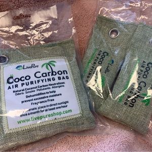 Live Pure Coco Carbon Air Purifying Bags (3) NIP